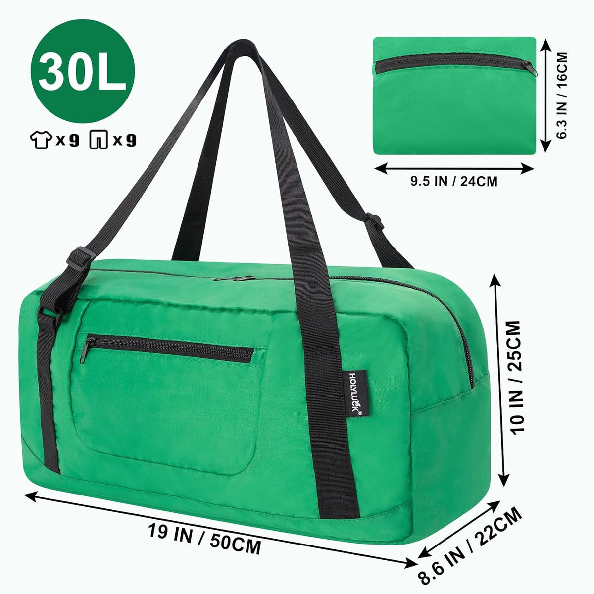 Foldable Travel Duffel Bag For Women & Men Luggage Great for Gym - Fluorescent yellow