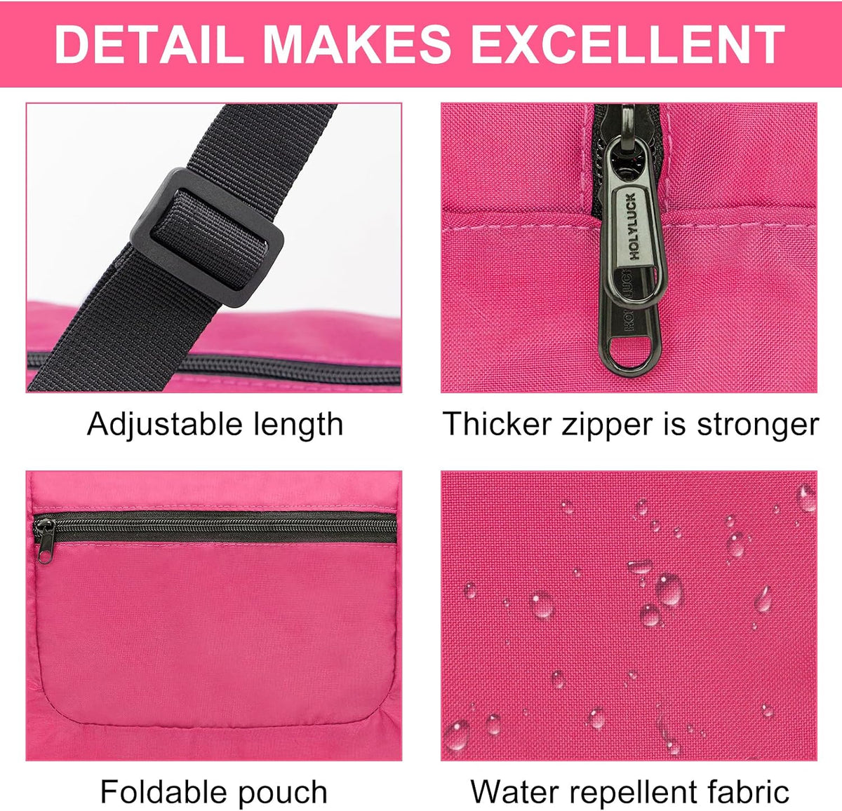 Foldable Travel Duffel Bag For Women & Men Luggage Great for Gym - Fluorescent yellow