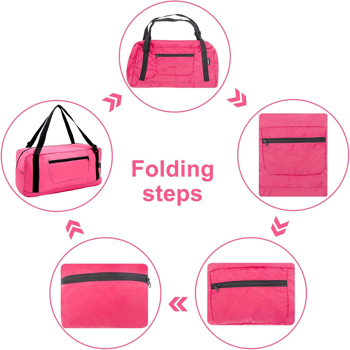 Foldable Travel Duffel Bag For Women & Men Luggage Great for Gym - Fluorescent yellow