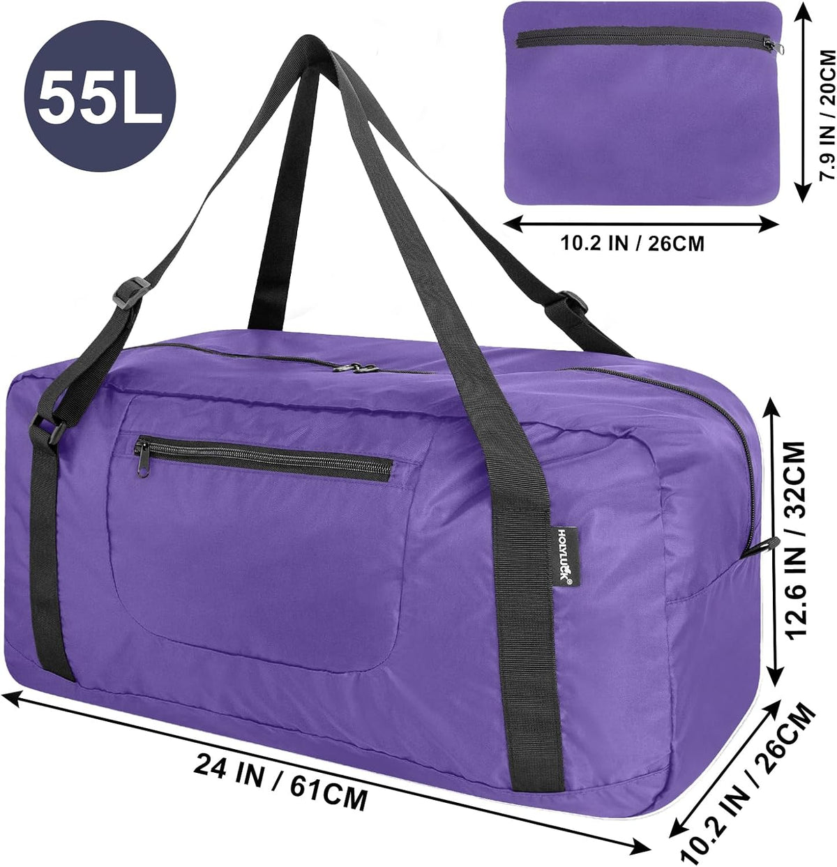 Foldable Travel Duffel Bag For Women & Men Luggage Great for Gym - Fluorescent yellow
