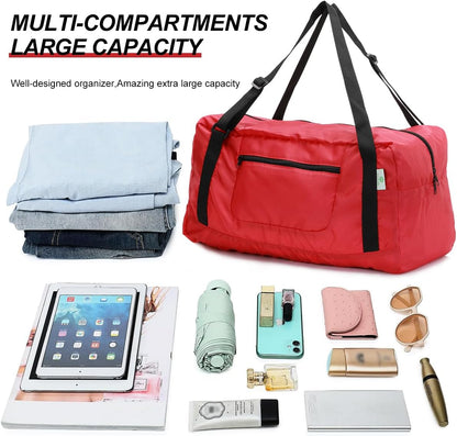Foldable Travel Duffel Bag For Women & Men Luggage Great for Gym - Fluorescent yellow