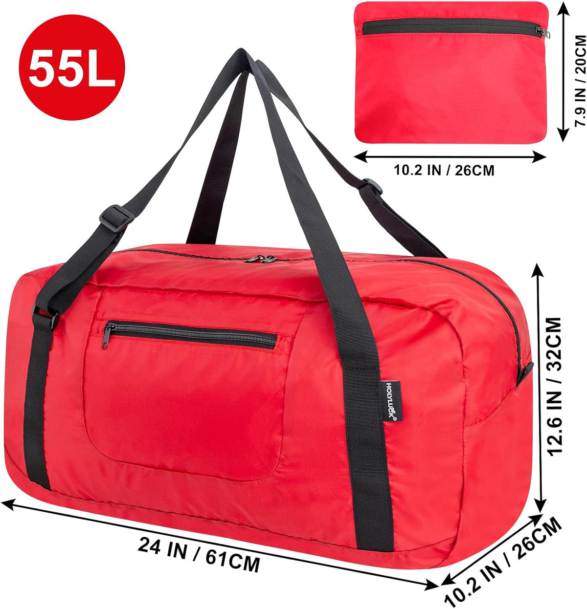 Foldable Travel Duffel Bag For Women & Men Luggage Great for Gym - Fluorescent yellow