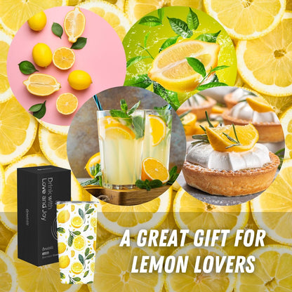 Lemon Gifts for Women Tumbler - Gifts for Lemon Lovers Insulated Travel Cup with Lid - Yellow Fruit Print Stainless Steel 20oz