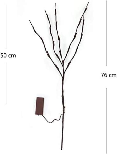 DK177 Led Branch Light Battery Operated Lighted Branch Vase Filler Willow Tree Artificial Little Twig Power Brown 30 Inch 20 LED for Indoor Romantic, Multicolor Light