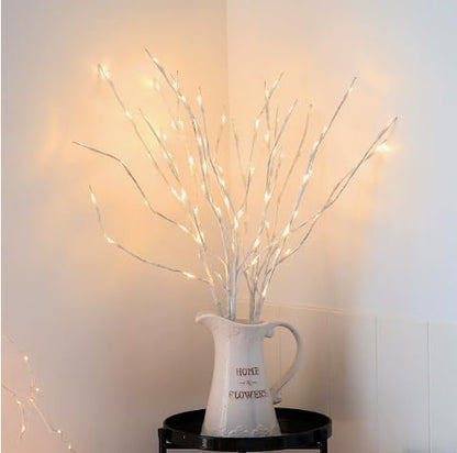 DK177 Led Branch Light Battery Operated Lighted Branch Vase Filler Willow Tree Artificial Little Twig Power Brown 30 Inch 20 LED for Indoor Romantic, Multicolor Light