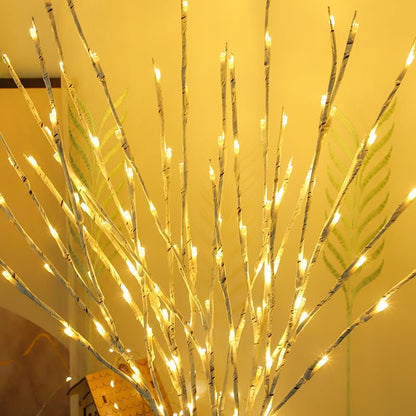 DK177 Led Branch Light Battery Operated Lighted Branch Vase Filler Willow Tree Artificial Little Twig Power Brown 30 Inch 20 LED for Indoor Romantic, Multicolor Light