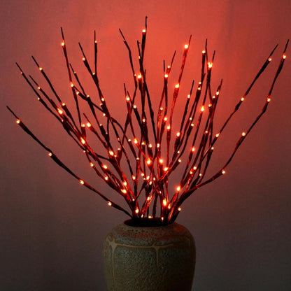 DK177 Led Branch Light Battery Operated Lighted Branch Vase Filler Willow Tree Artificial Little Twig Power Brown 30 Inch 20 LED for Indoor Romantic, Multicolor Light