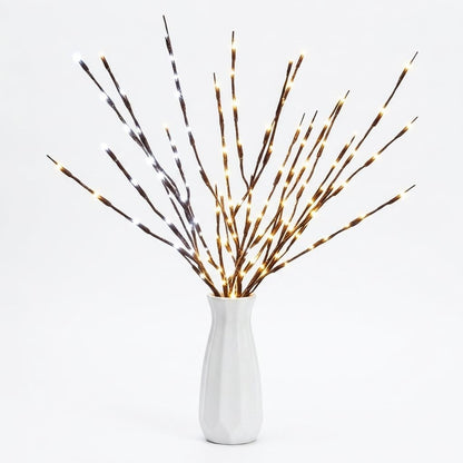 DK177 Led Branch Light Battery Operated Lighted Branch Vase Filler Willow Tree Artificial Little Twig Power Brown 30 Inch 20 LED for Indoor Romantic, Multicolor Light