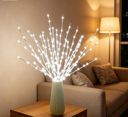 DK177 Led Branch Light Battery Operated Lighted Branch Vase Filler Willow Tree Artificial Little Twig Power Brown 30 Inch 20 LED for Indoor Romantic, Multicolor Light