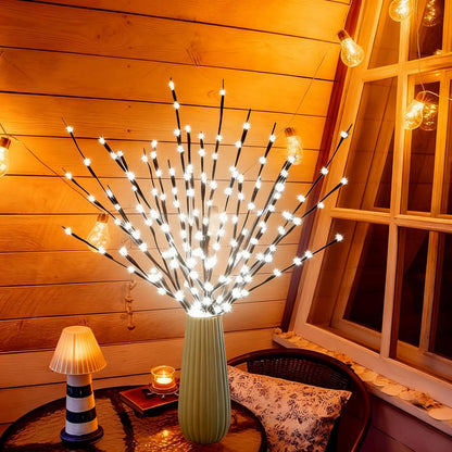 DK177 Led Branch Light Battery Operated Lighted Branch Vase Filler Willow Tree Artificial Little Twig Power Brown 30 Inch 20 LED for Indoor Romantic, Multicolor Light