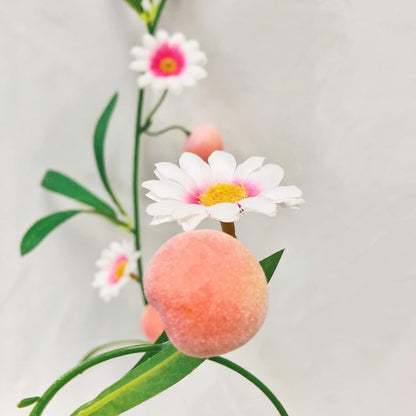Artificial Fruit Peach Hanging Vines Plant Garland Artificial Flowers and Leaves Wreath for Home Garden Wedding Party Decor (1, Peach Vine)