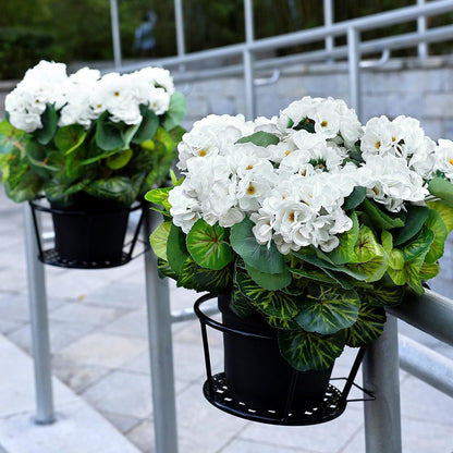 2 Pcs Pre-Potted Artificial Flowers for Outdoor - Pink