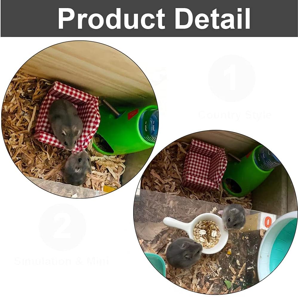 Hamster Mini Cotton Sofa Chair, Small Animal Blue Red Bed Cozy with Pillow, Cage Decor Photo Toys, Relax Habitat House Accessories, Sleep Pad Rest Nest for Hamster, Mice, Rat.