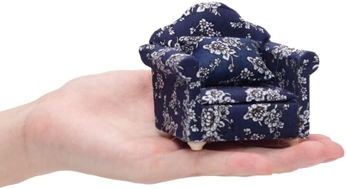 Hamster Mini Cotton Sofa Chair, Small Animal Blue Red Bed Cozy with Pillow, Cage Decor Photo Toys, Relax Habitat House Accessories, Sleep Pad Rest Nest for Hamster, Mice, Rat.