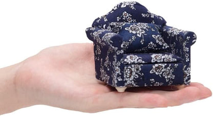 Hamster Mini Cotton Sofa Chair, Small Animal Blue Red Bed Cozy with Pillow, Cage Decor Photo Toys, Relax Habitat House Accessories, Sleep Pad Rest Nest for Hamster, Mice, Rat.