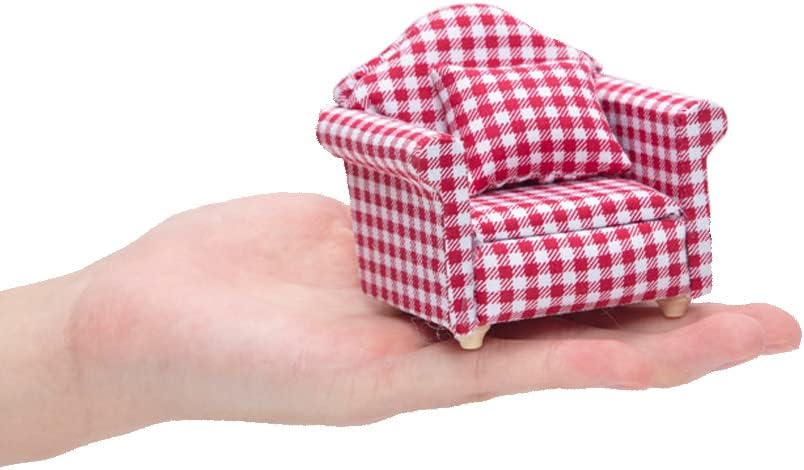 Hamster Mini Cotton Sofa Chair, Small Animal Blue Red Bed Cozy with Pillow, Cage Decor Photo Toys, Relax Habitat House Accessories, Sleep Pad Rest Nest for Hamster, Mice, Rat.