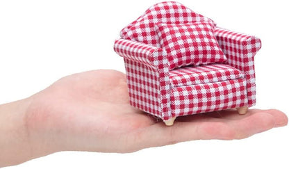 Hamster Mini Cotton Sofa Chair, Small Animal Blue Red Bed Cozy with Pillow, Cage Decor Photo Toys, Relax Habitat House Accessories, Sleep Pad Rest Nest for Hamster, Mice, Rat.