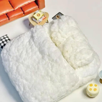 Hamster Mini Cotton Sofa Chair, Small Animal Blue Red Bed Cozy with Pillow, Cage Decor Photo Toys, Relax Habitat House Accessories, Sleep Pad Rest Nest for Hamster, Mice, Rat.