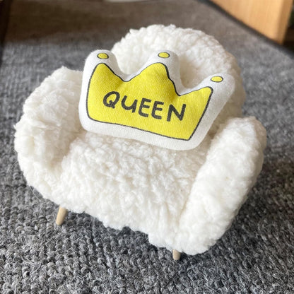 Hamster Mini Cotton Sofa Chair, Small Animal Blue Red Bed Cozy with Pillow, Cage Decor Photo Toys, Relax Habitat House Accessories, Sleep Pad Rest Nest for Hamster, Mice, Rat.