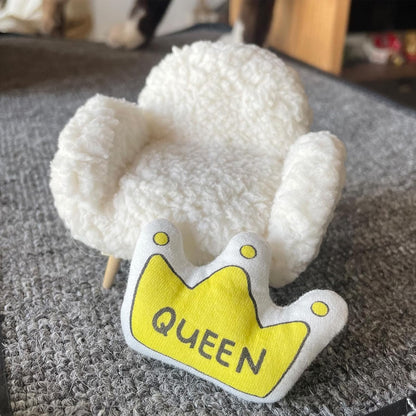 Hamster Mini Cotton Sofa Chair, Small Animal Blue Red Bed Cozy with Pillow, Cage Decor Photo Toys, Relax Habitat House Accessories, Sleep Pad Rest Nest for Hamster, Mice, Rat.