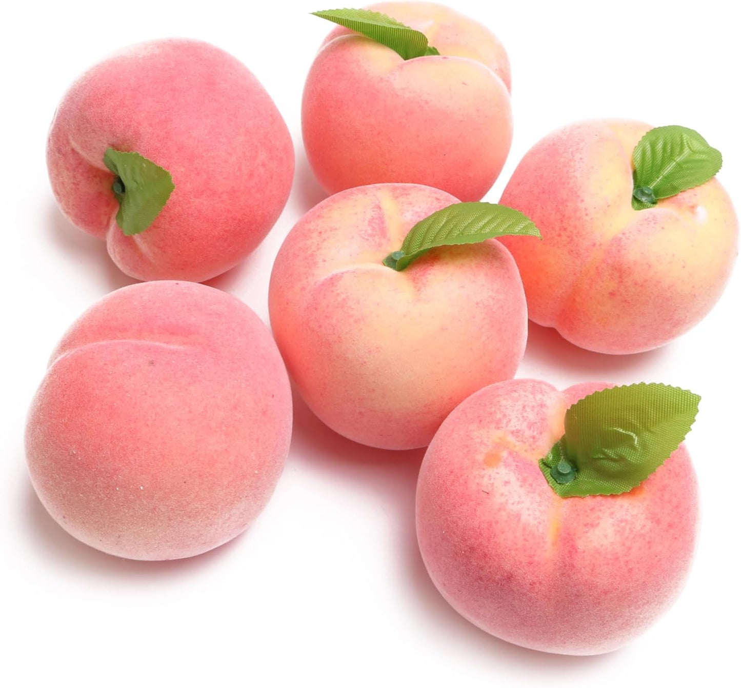 Caihao 6PCS Artificial Fruits, Foam Peaches, Decorative Fruits and Pink Peaches are Lifelike and Very Suitable for Counters, Glass Jars, Dining Tables and Christmas Home Decorations.
