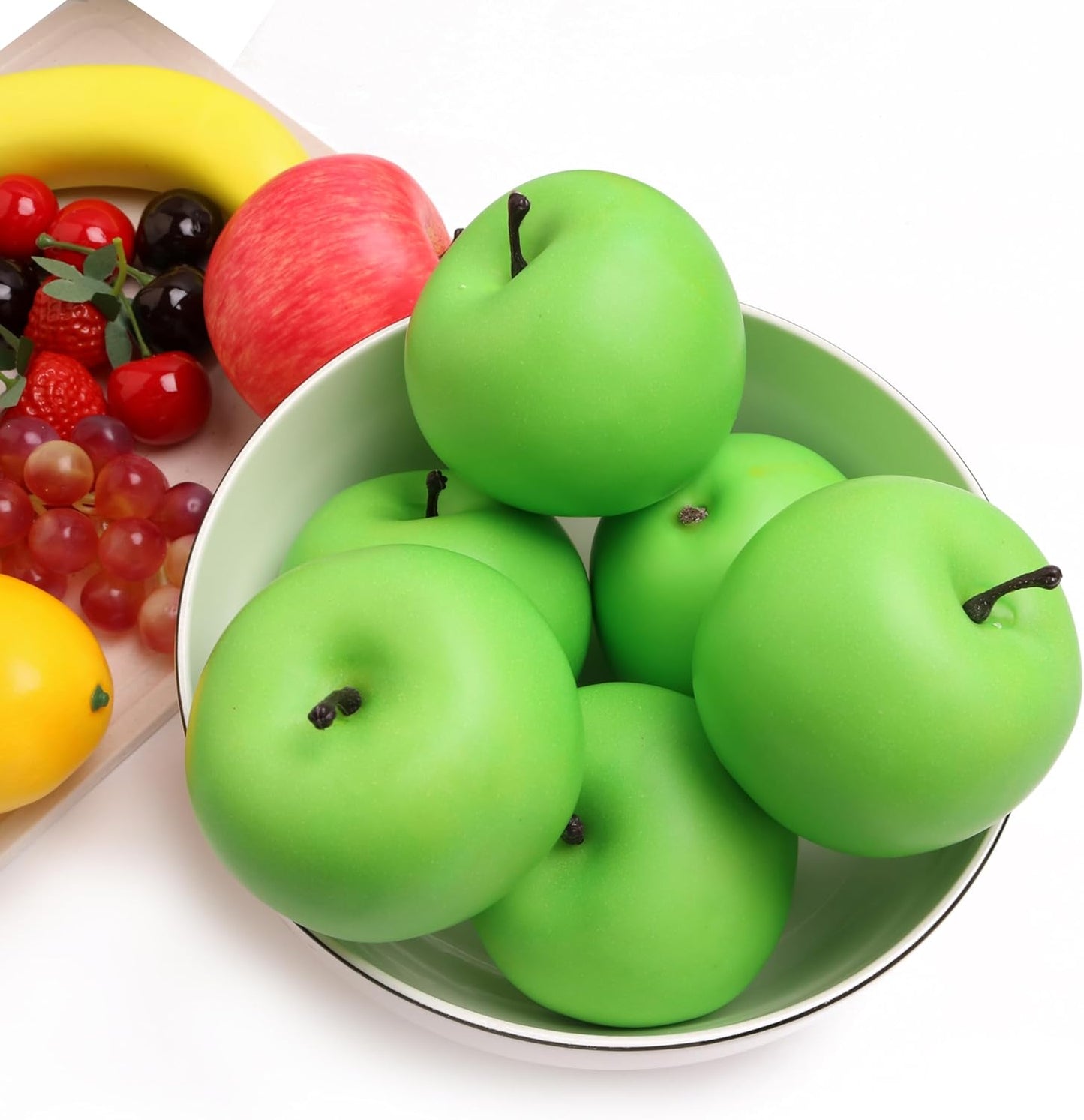 Caihao 6PCS Artificial Fruits, Foam Peaches, Decorative Fruits and Pink Peaches are Lifelike and Very Suitable for Counters, Glass Jars, Dining Tables and Christmas Home Decorations.