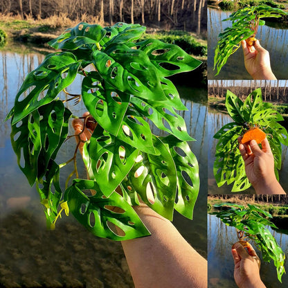 Reptile Artificial Plants Terrarium Decor, Fake Desert Plants Bearded Dragon Tank Decorations Accessories fit Crested Gecko Leopard Lizard Chameleon Ball Python Snake Frog - Tillandsia