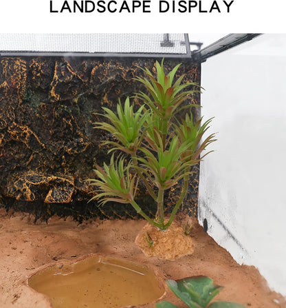 Reptile Artificial Plants Terrarium Decor, Fake Desert Plants Bearded Dragon Tank Decorations Accessories fit Crested Gecko Leopard Lizard Chameleon Ball Python Snake Frog - Tillandsia