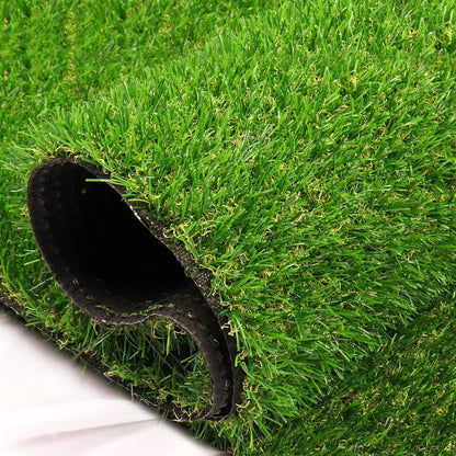 Green Artificial Grass 4 FT x 6 FT, 0.8" Fake Grass Turf Mat, Indoor Outdoor Artificial Lawn Rug, Dogs Pet Synthetic Grass Carpet for Landscape Garden Backyard Patio,Customized
