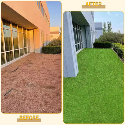 Green Artificial Grass 4 FT x 6 FT, 0.8" Fake Grass Turf Mat, Indoor Outdoor Artificial Lawn Rug, Dogs Pet Synthetic Grass Carpet for Landscape Garden Backyard Patio,Customized