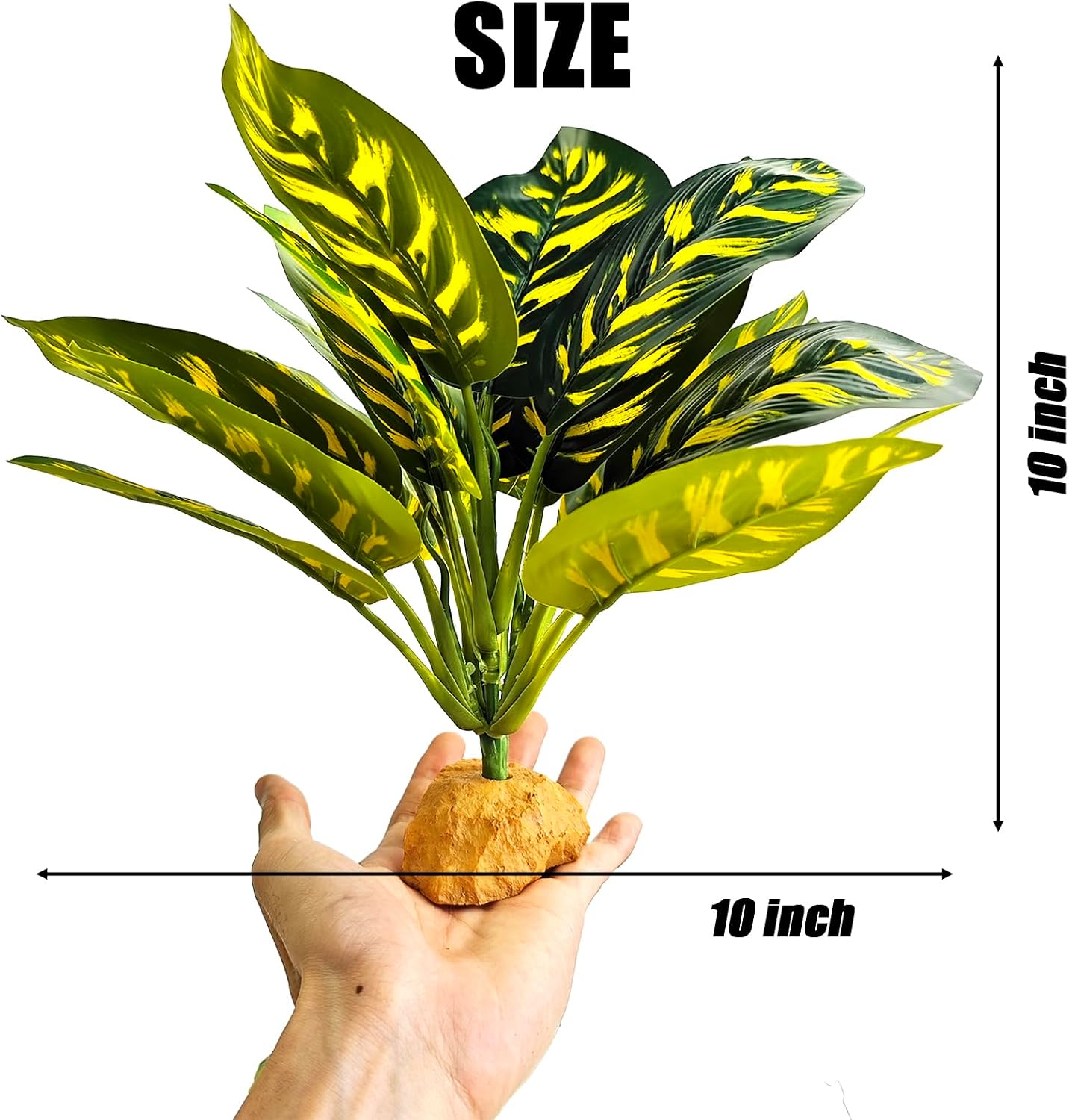 Reptile Artificial Plants for Terrarium Decor, Amphibian Habitat Decorations Bearded Dragon Tank Accessories fit Crested Gecko Leopard Lizard Chameleon Snake Frog - Fake Pink Heuchera