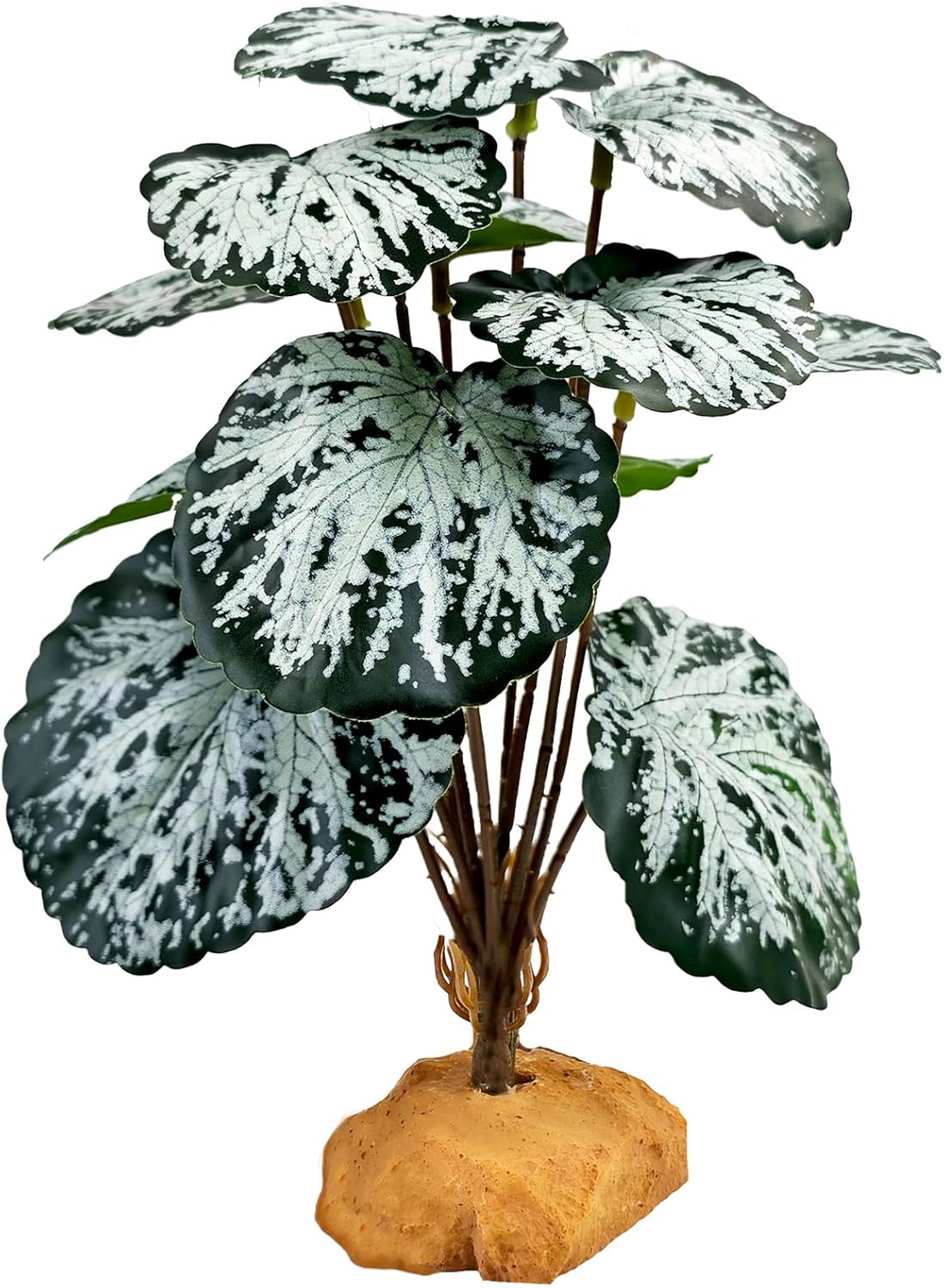 Reptile Artificial Plants for Terrarium Decor, Amphibian Habitat Decorations Bearded Dragon Tank Accessories fit Crested Gecko Leopard Lizard Chameleon Snake Frog - Fake Pink Heuchera