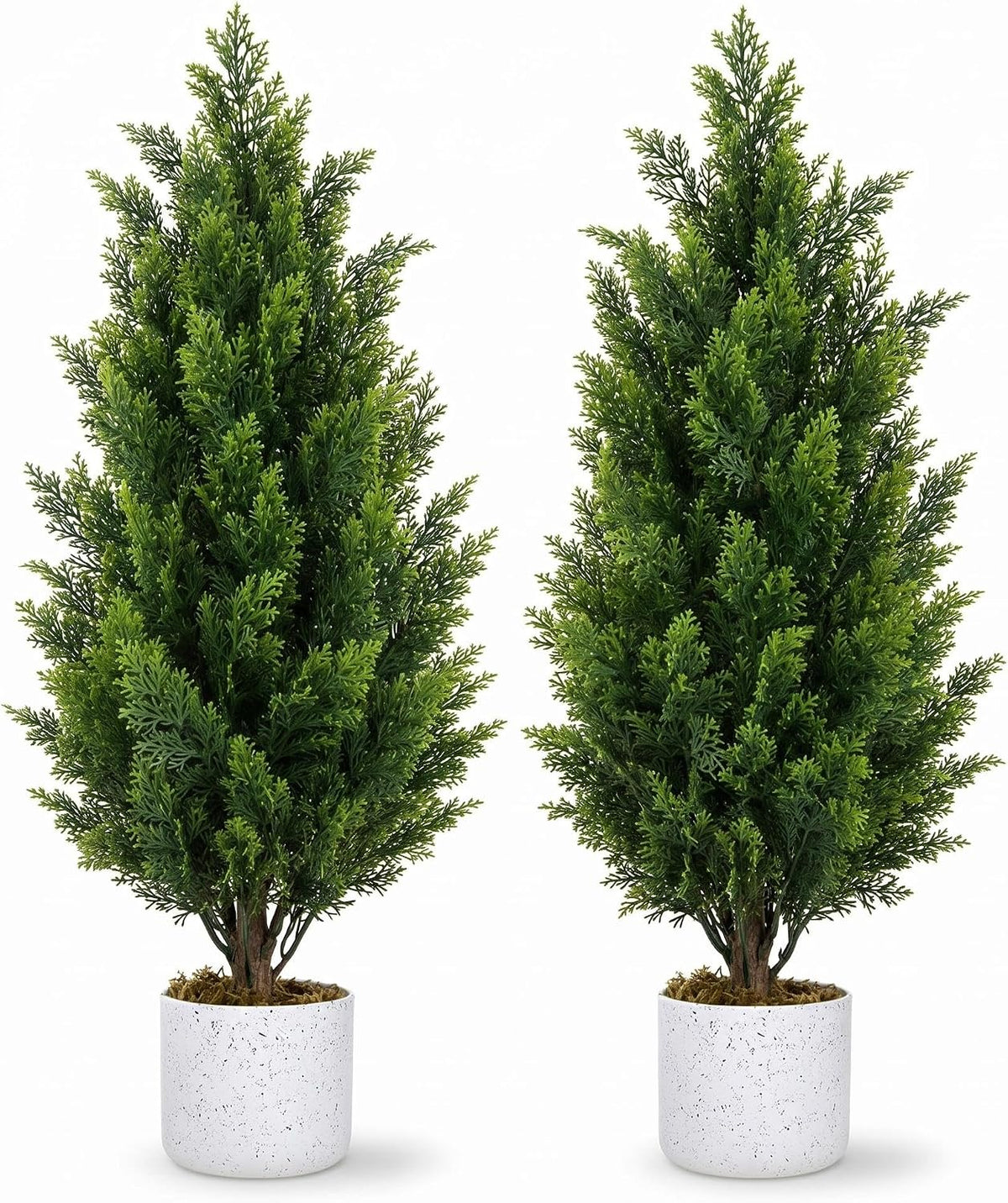 3FT Artificial Cedar Topiary Trees Set of 2, with Planter - Colors A