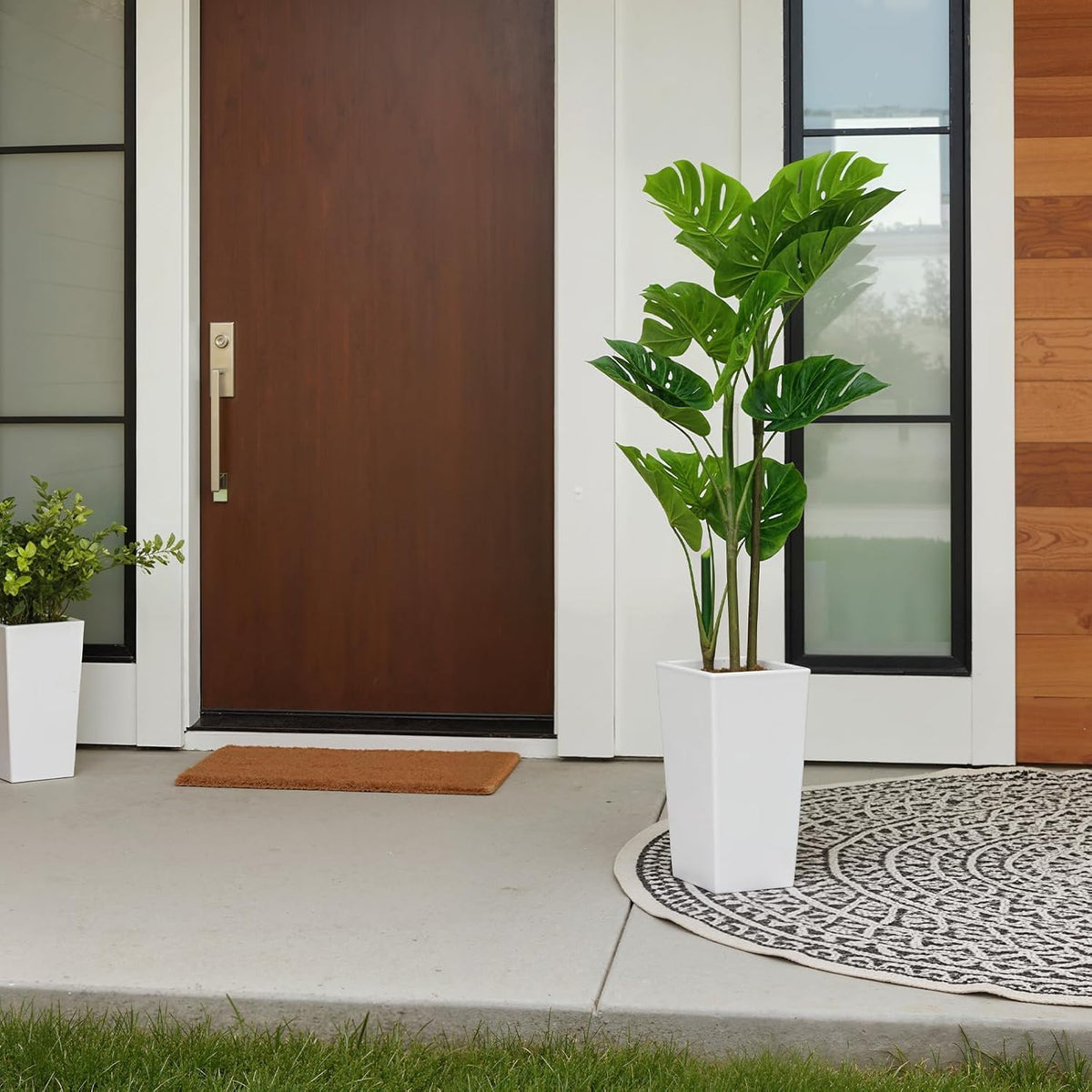3FT Artificial Cedar Topiary Trees Set of 2, with Planter - Colors A