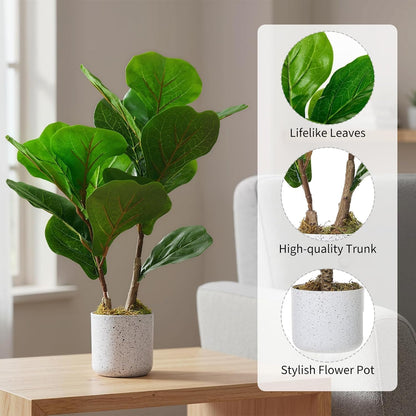 3FT Artificial Cedar Topiary Trees Set of 2, with Planter - Colors A