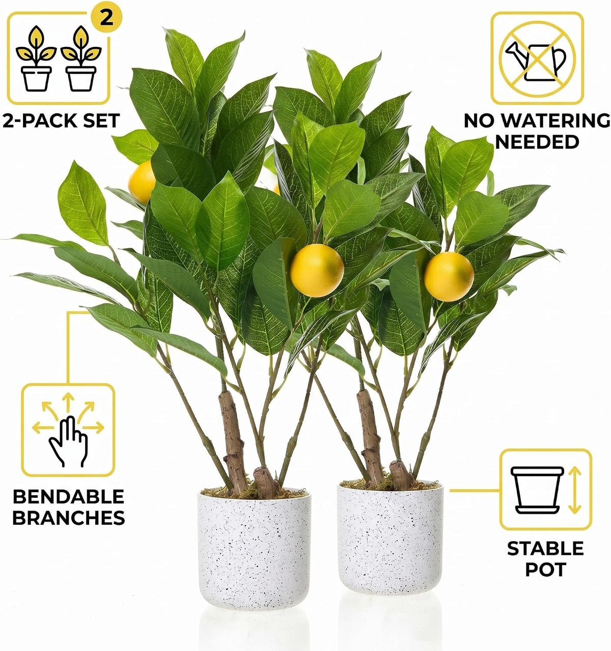 3FT Artificial Cedar Topiary Trees Set of 2, with Planter - Colors A