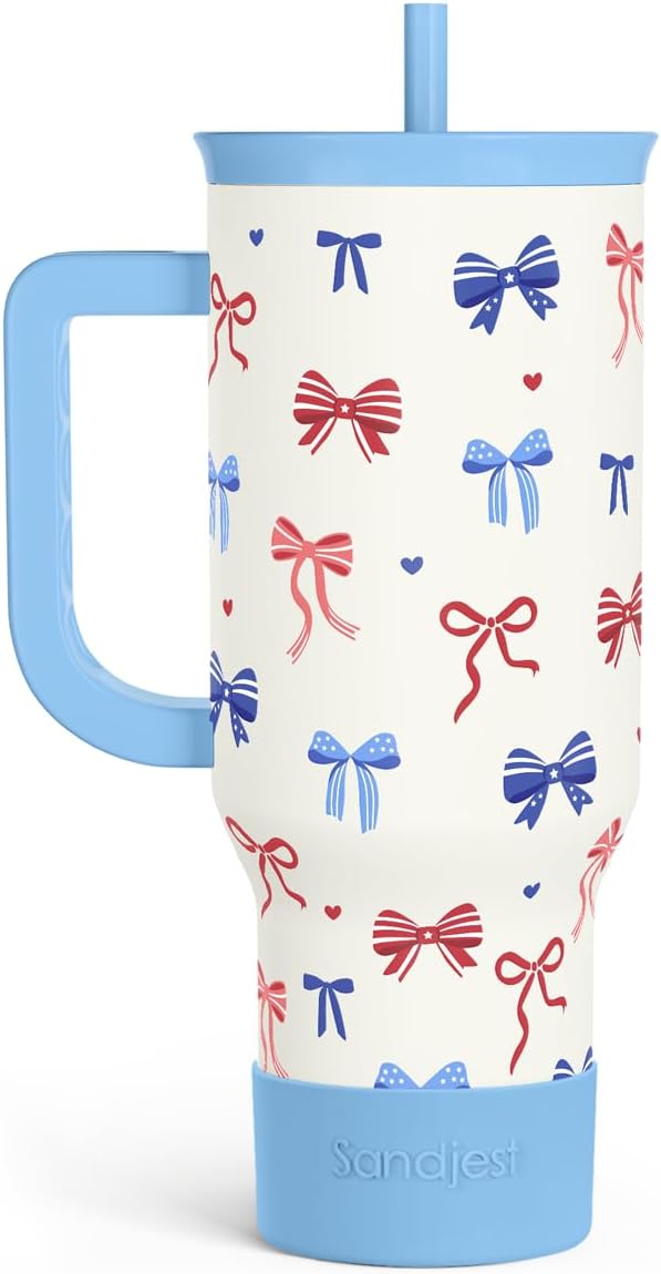 Lemon 40oz Tumbler with Handle and Straw, Insulated Stainless Steel Travel Coffee Mug for Women Girls, Gift Idea for Birthday Christmas Mothers Day Summer Vacation