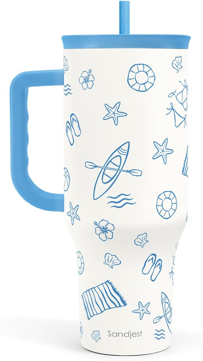 Lemon 40oz Tumbler with Handle and Straw, Insulated Stainless Steel Travel Coffee Mug for Women Girls, Gift Idea for Birthday Christmas Mothers Day Summer Vacation