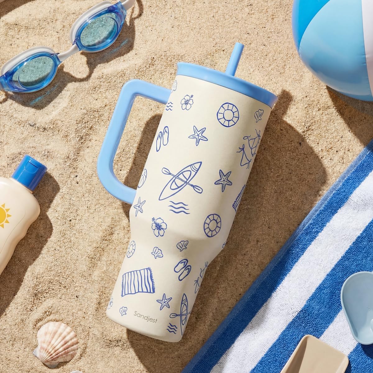 Lemon 40oz Tumbler with Handle and Straw, Insulated Stainless Steel Travel Coffee Mug for Women Girls, Gift Idea for Birthday Christmas Mothers Day Summer Vacation