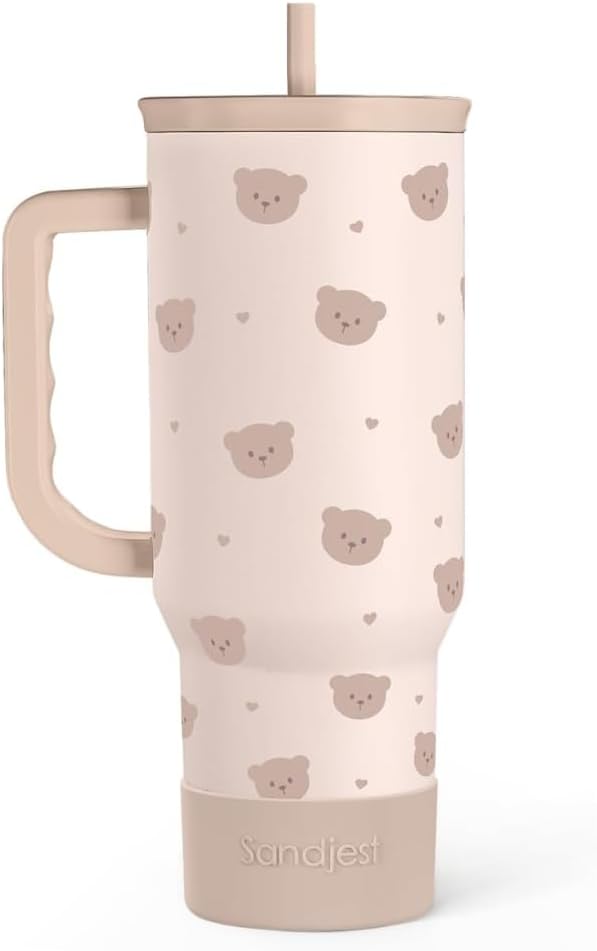 Lemon 40oz Tumbler with Handle and Straw, Insulated Stainless Steel Travel Coffee Mug for Women Girls, Gift Idea for Birthday Christmas Mothers Day Summer Vacation