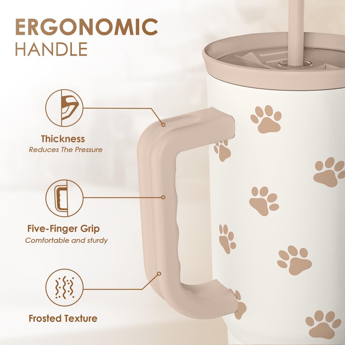 Lemon 40oz Tumbler with Handle and Straw, Insulated Stainless Steel Travel Coffee Mug for Women Girls, Gift Idea for Birthday Christmas Mothers Day Summer Vacation