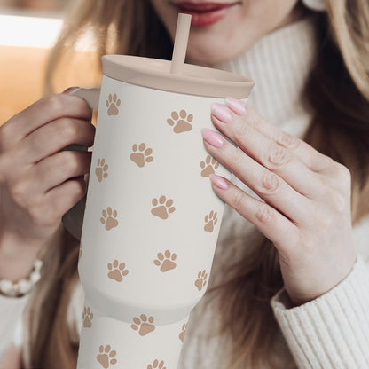 Lemon 40oz Tumbler with Handle and Straw, Insulated Stainless Steel Travel Coffee Mug for Women Girls, Gift Idea for Birthday Christmas Mothers Day Summer Vacation