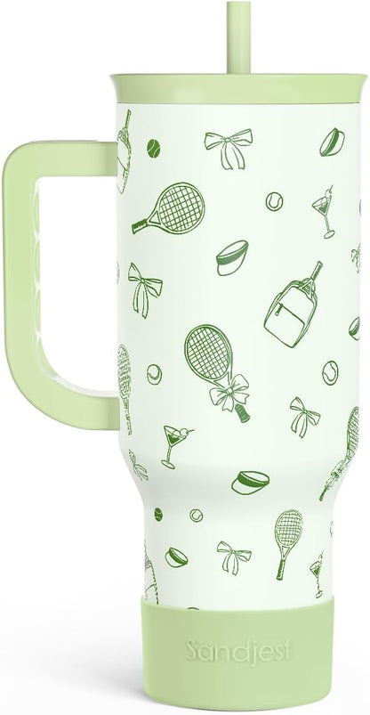 Lemon 40oz Tumbler with Handle and Straw, Insulated Stainless Steel Travel Coffee Mug for Women Girls, Gift Idea for Birthday Christmas Mothers Day Summer Vacation