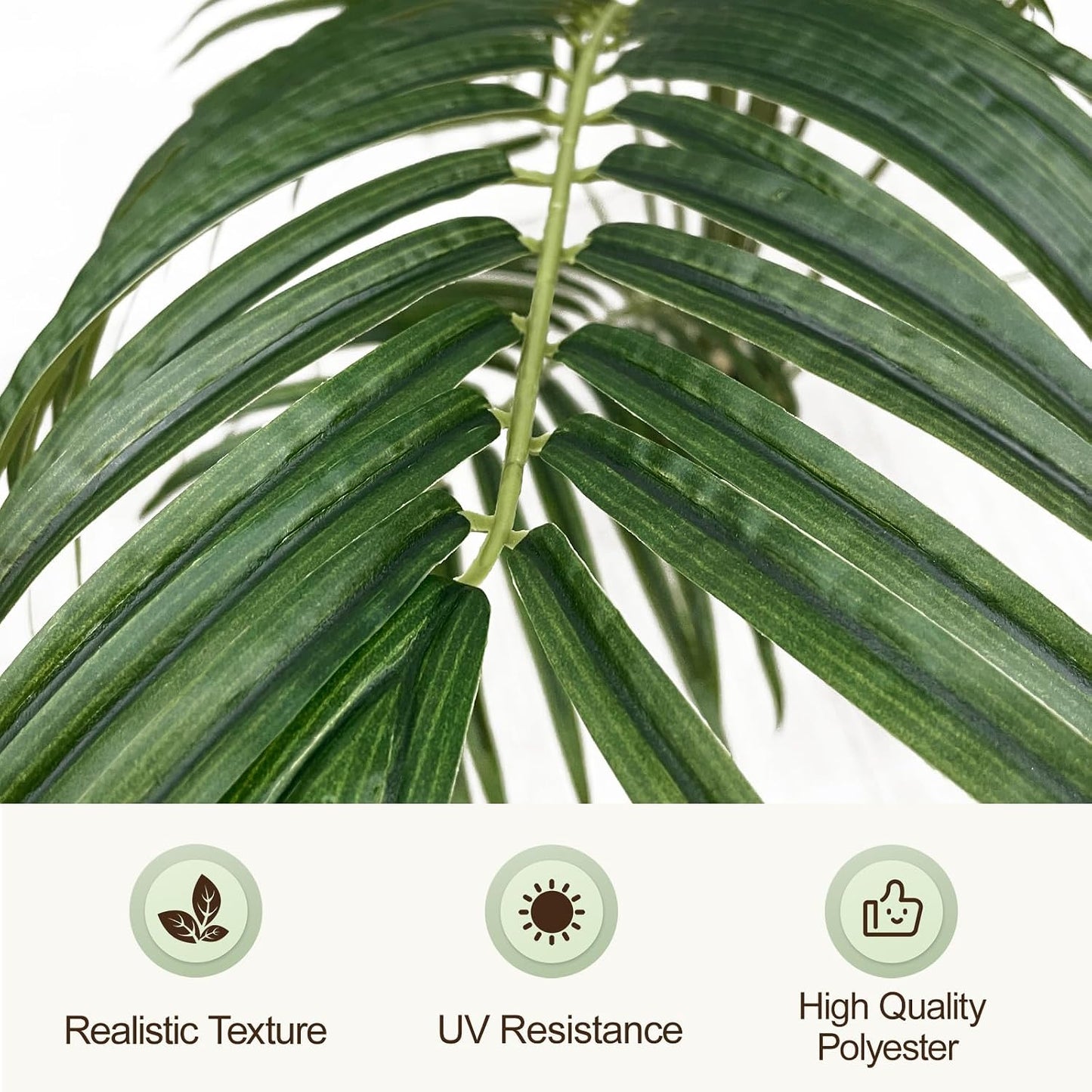 4ft Artificial Palm Tree Indoor Plant Tall Fake Tropical Paradise Palm Tree in Pot with Real Bark Design Faux Areca Palm Tree for Home Office Living Room Bedroom Farmhouse Modern Decor 1pcs