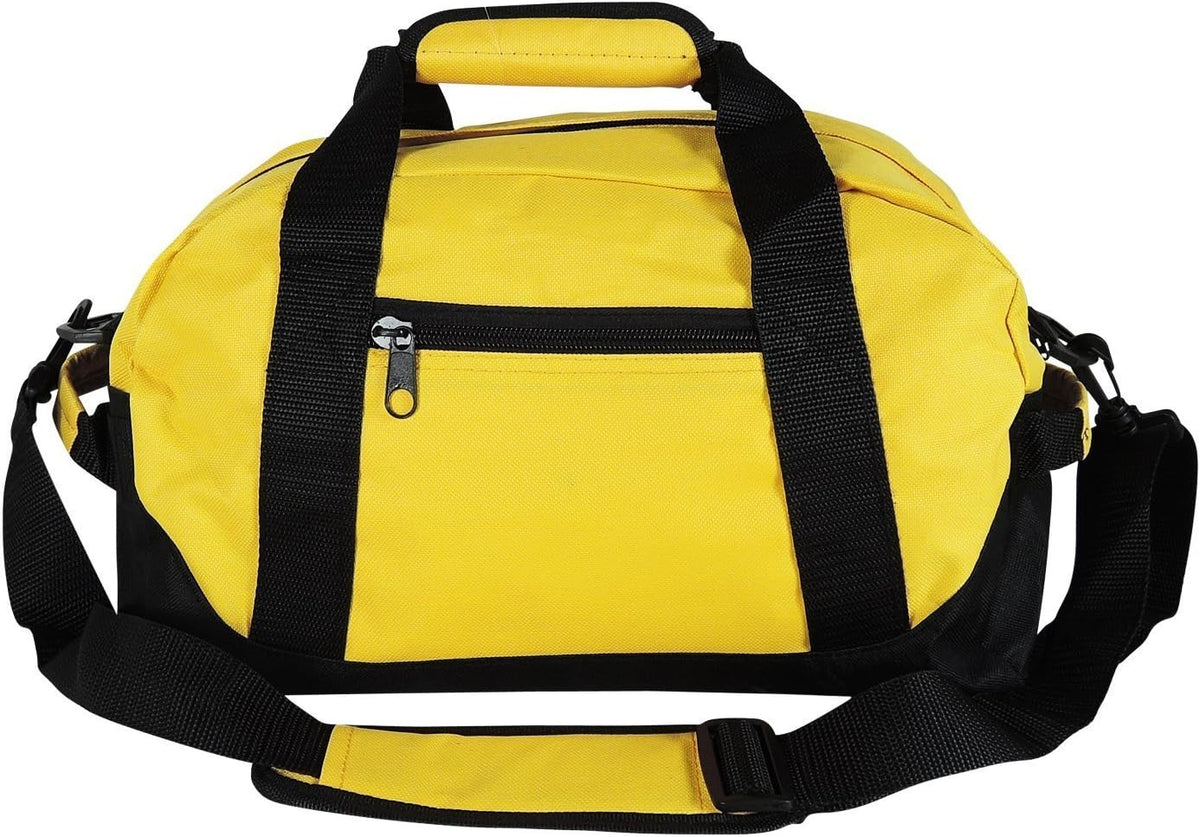 Duffle Bag, Gym, Travel Bag Two Tone (Yellow - small (14" x 8.5" x 8.5"))