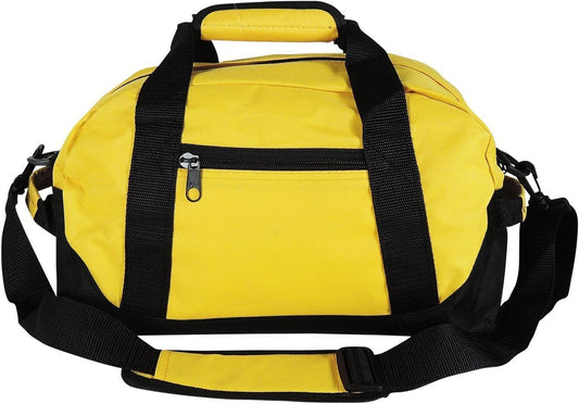 Duffle Bag, Gym, Travel Bag Two Tone (Yellow - small (14" x 8.5" x 8.5"))