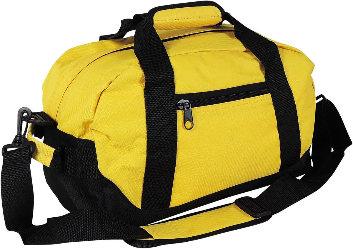 Duffle Bag, Gym, Travel Bag Two Tone (Yellow - small (14" x 8.5" x 8.5"))