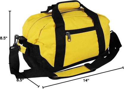 Duffle Bag, Gym, Travel Bag Two Tone (Yellow - small (14" x 8.5" x 8.5"))