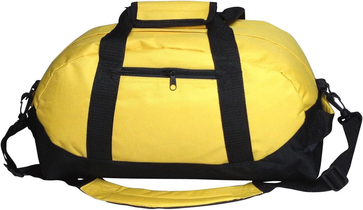 Duffle Bag, Gym, Travel Bag Two Tone (Yellow - small (14" x 8.5" x 8.5"))