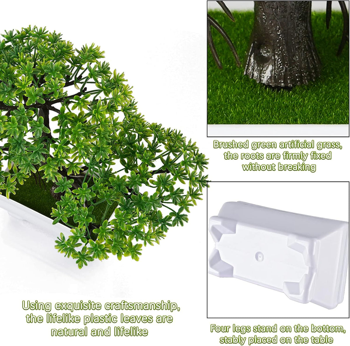Mini Artificial Bonsai Tree with Cement Pot Home Decor, Orange